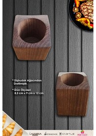 Resim Doğal Diş Budak Ağacı Standlı Ahşap Ceviz Ağacı Kaşık Seti Yemek Kaşık Seti Ahşap Kaşıklık 6 Parça Kahverengi 