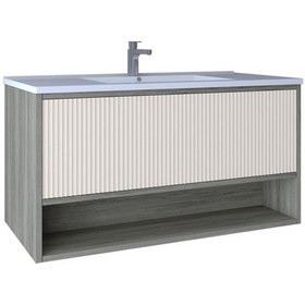 Resim Kobos Elegant 100 Cm Lavabo Dolabı Grey Oak + Vanilya Kb710089 Diğer 
