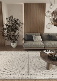 Resim Cool Halı Elit 13 Krem Gri Bukle Salon Halısı Etnik Mutfak Halısı Dokuma Halı Yolluk Dekoratif Koridor Halısı 