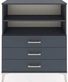 Resim Arges Şifonyer 2 Raflı 3 Çekmeceli 88x30x106 Antrasit-antrasit Antrasit 