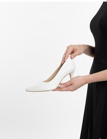Resim Asmi Shoes Kadın Aalia Beyaz Cilt 6 Cm İnce Topuklu Stiletto Beyaz Beyaz 