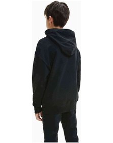 Resim Skull Baskılı Unisex Çocuk Kapüşonlu Siyah Sweatshirt (534692863) 