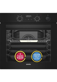 Resim Simfer 11 Fonksiyon Steam Master Siyah 2'li Ankastre Set (8244 Fırın + 3653 Ocak) 