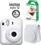 Resim Fujifilm Instax Mini 12 Beyaz Fotoğraf Makinesi 10'lu Film ve Çantalı Seti 98 