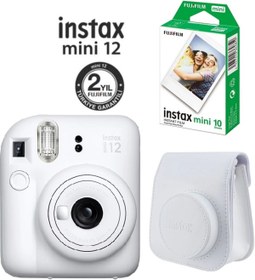 Resim Fujifilm Instax Mini 12 Beyaz Fotoğraf Makinesi 10'lu Film ve Çantalı Seti 98 