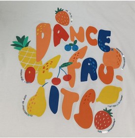 Resim Ekru Bisiklet Yaka Baskılı Kısa Kollu Kız Çocuk Tişört/t-shirt Ekru 