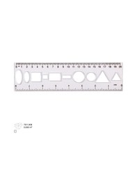 Resim Şeffaf Geometrik Çizim Cetveli 20 Cm 2 Adet 