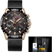 Resim Hanyang Gül Altın Siyah M Lıge Büyük Erkekler Izle Lüks Spor Kuvars Erkek Saatler Tam Çelik Su Geçirmez Kronograf Kol Saati Erkekler Relogio Masculino Erkekler Için (Yurt Dışından) 