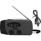 Resim Creatorally Acil Afet Önleme Için LED El Fenerli Taşınabilir Fm Am Wb USB Radyolu El Kranklı Güneş Enerjili Radyosiyah Japon (Yurt Dışından) 