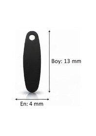 Resim Siyah 13 X 4 Mm Dantel Oya Yazma Halhal Abiye Lazer Kesim Pul 50 Adet 