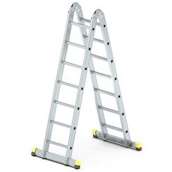 Resim Mht- Skypratix Fonksiyonel Alüminyum Kırmalı Katlanır Merdiven 2x7 2x7 Basamak 