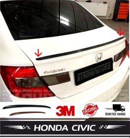 Resim Honda Civic Fb7 Bagaj Üstü Spoiler Bagaj Çıtası Pianoblack 115 Cm 