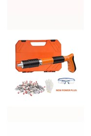 Resim new power plus Mekanik Çivi Tabancası Beton Çelik Çivi Tabancası + 50 Adet Pul Başlı Barutlu Çivi 