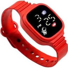 Resim Siyah Kol Saati Düğme Kontrolü Led Kare Kadran Dijital Ekran Ayarlanabilir Hassas Zaman Su Geçirmez Çocuklar Dijital Spor Saat Günlük Aksesuar 