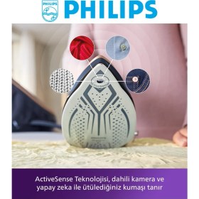 Resim Philips Buhar Kazanlı Ütü, Yapayzeka Teknolojisi, Kumaş Algılama, Activesense(Kameralı), Güçlü Buhar PSG9050/20 