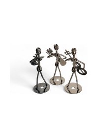 Resim Demir Üçlü Müzisyenler Gitar, Bas, Trompet 3 Adet Biblo 