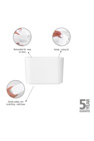 Resim Brabantıa Beyaz Plastik Küçük Çöp Kutusu 15x8.6x9.9cm, Pratik ve Şık Tasarım 