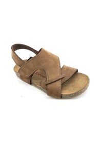 Resim Mantar Taban Çapraz Bantlı Deri Erkek Sandalet Taba Taba 