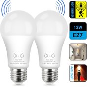 Resim Kasotile Hareket Sensörlü Işık Ampulü, 9W/12W (100W'ye Eşdeğer) Hareket Algılama Otomatik Aktivasyon Şafakdan Şafağa Güvenlik LED Ampul. E26 6000K Gündüz Işığı İç Mekan Aydınlatması, Garaj Veranda Merdiven Bahçe için Uygun, 1 Adet Paket 