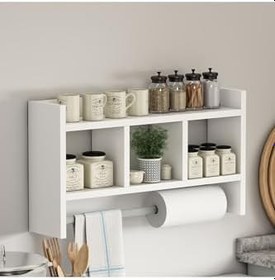 Resim Inarch Dizayn Asya Askılı Duvar Rafı Beyaz 