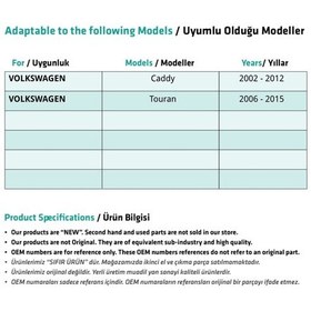 Resim Volkswagen Caddy, Touran için Ön Kapı Açma Teli- Sol 