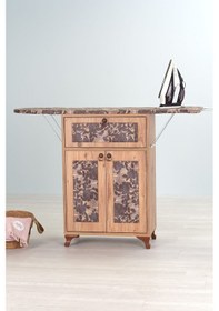 Resim Mistik Home Rose Katlanır Dolaplı Ütü Masası Çam Gövde, Kahverengi Çiçek Desenli Çam/kahverengi 