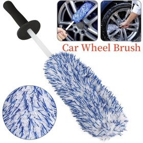Resim Ultra-Yumuşak Mikrofiber Araba Tekerlek Fırçası - Otomatik Bakım için Nazik Lastik Temizleme ve Toz Alma Aracı 
