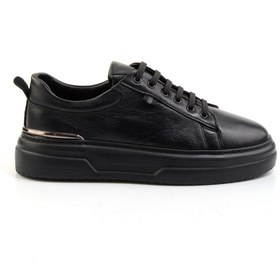 Resim Bambi Siyah Hakiki Deri Erkek Sneaker E01811604443 