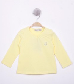 Resim Toontoy Kız Bebek Göğsü Nakışlı T-shirt Sarı 