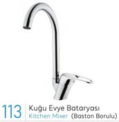 Resim AYPRESS KUĞU EVYE BATARYASI MUTFAK MUSLUĞU 