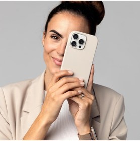 Resim VONMAEHLEN Vonmahlen Yumuşak Silikon Kapak & Kılıf iPhone 16 Pro Max - Krem 