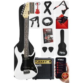 Resim Midex Ceg-36wh 8-12 Yaş Çocuklar İçin Amfili Full 3/4 36 İnç Elektro Gitar Seti White 