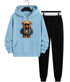 Resim classy moda Unisex 2’li Eşofman Takımı | Teddy Bear Baskılı Kapüşonlu ve Alt Üst Rahat Günlük Modern Stil 