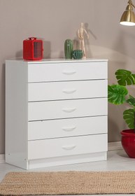 Resim SANDALİE Handy Beyaz 5 Çekmeceli Şifonyer 