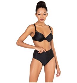 Resim Endeep Kadın Dokulu Siyah Yüksek Bel Bikini Altı Siyah 