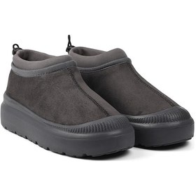 Resim Kadın Füme Süet İçi Kürklü Bot - Kalın Tabanlı, Rahat, Kaymaz, Günlük Ve Kışlık Füme 