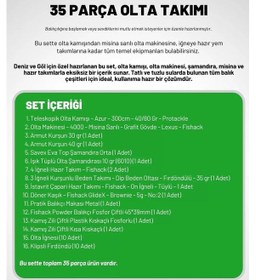Resim 35 Parça Tam Takım Olta Seti - 300cm Kamış 40-80gr / 40'lık Makine Gren - Tüm Deniz Ve Göller İçin Standart 