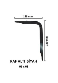 Resim Metal Boyalı Lüx Siyah Raf Altı 6x8 - (2 Adet) 