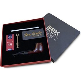 Resim Atomic German 9Mm Gül Ağacı Pipo Seti Düz Vişne Bordo 