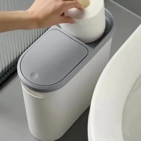 Resim PremiumPort Dar Tasarım Çöp Kovası 10 Litre, Banyo ve Mutfak Için Şık ve Pratik 