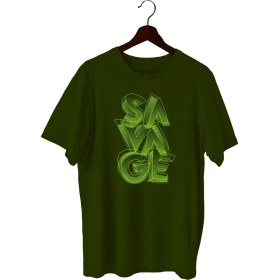 Resim Bluu Savage Sporcu T-Shirt Bisiklet Yaka 