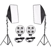 Resim Softbox 50X70 Paraflaş 4 Duylu Sürekli Işık Adaptörlü 