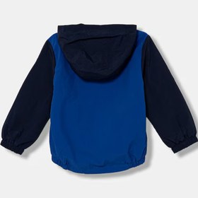 Resim United Colors of Benetton Erkek Bebek Mavi Astarlı Kapüşonlu Yağmurluk 