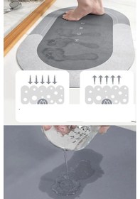 Resim Sihirli Su Emici Kaydırmaz Banyo Paspası Banyo Ayak Matı 