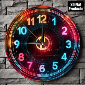 Resim 1 adet Parlak Neon Gündüzü Geceye Uyanan Duvar Saati - Sesiz Ahşap Yuvarlak Saat, Yansıtıcı Sayılar, 9,8x9,8 İnç - Mutfak, Yatak Odası, Ofis Dekoru için Mükemmel - Okunması Kolay, Çıkış Yok - Pilsi Dahil Değil, Saat Duvar Dekoru 