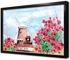 Resim Yel Değirmeni Çerçeveli Cam Tablo 20x30 cm CB09049 