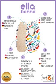 Resim Ella Bonna Kaydırmaz Taban, Unisex Bebek, Çocuk Deniz Ayakkabısı, Havuz Patiği, Renkli Balıklar 