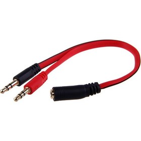 Resim 3,5 Mm Dişi To 3,5 Mm 2 Erkek Çevirici Kablo 