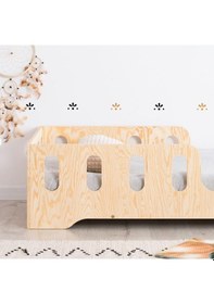 Resim Markaawm Montessori Yatak Korumalıklı Ahşap Karyola Çocuk Ve Bebek Odası Akçaağaç 