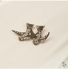 Resim Elmas Montür Swarovski Kuş Broş Sevgiliye Hediye 